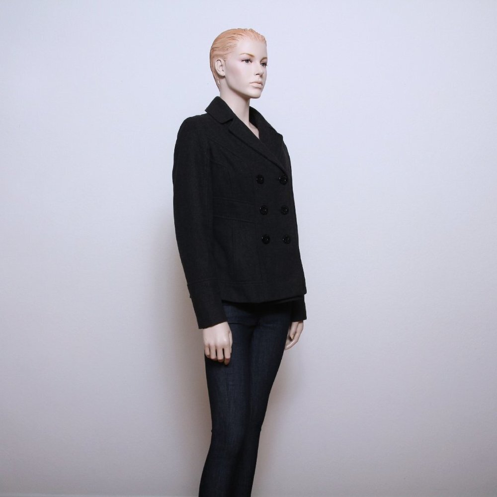 Guess Wool Blend Double Breasted‎ Jacket Black Women M